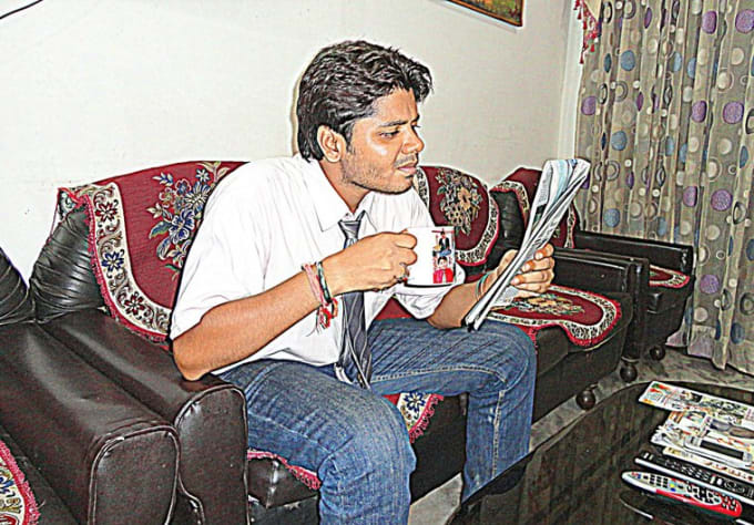 I will promote you drinking cuppa with newspaper surprise