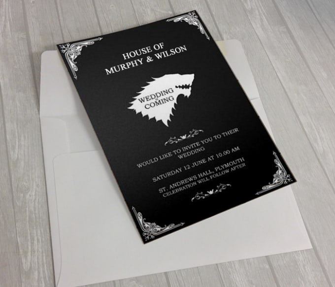 I will design a game of thrones themed invitation