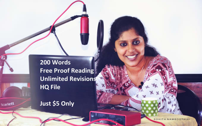 I will do Female voice overs in Malayalam