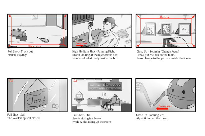 I will create storyboard for film, animation,commercials 24 hours