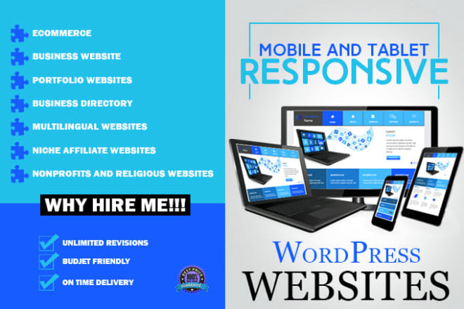 I will create professional and responsive website