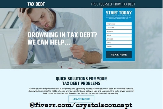 I will design landing page to generate credit repair, loan, tax delinquent leads