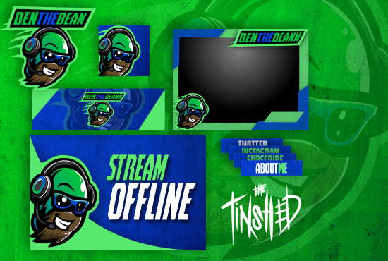 I will design mascot, twitch overlays social media kits for gamers