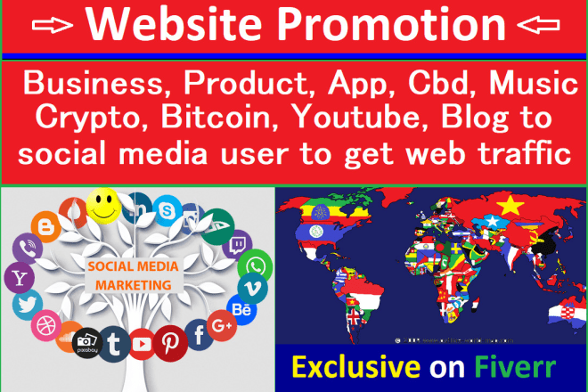 I will promote and advertise website crypto product business app music cbd or web link