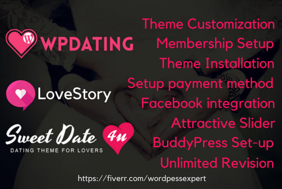 I will customize dating website by wp dating theme, sweet date, lovestory