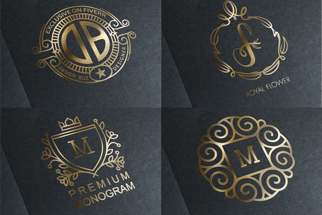 I will design initial letter monogram text logo with free 3d mockup