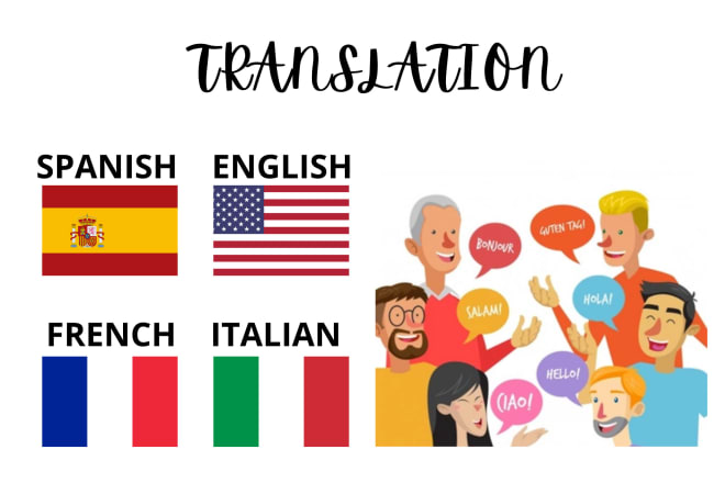 I will translate into spanish, english, french and italian