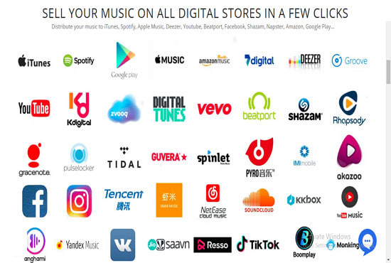 I will distribute your music to spotify, apple music, other stores