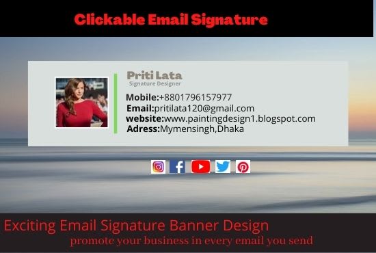 I will create a professional clickable email signature