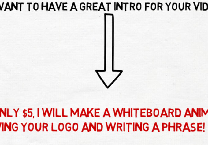 I will create a whiteboard animation drawing your logo and writing a phrase