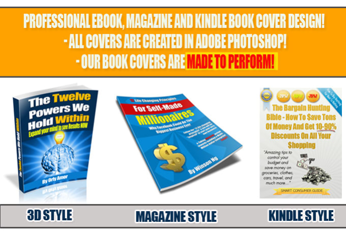 I will create an attractive kindle or ebook paperback, hard copy or ezine style cover