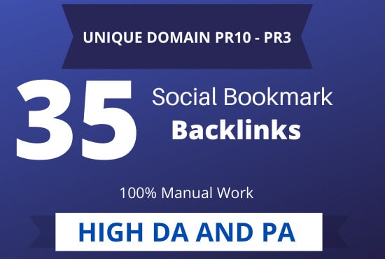 I will create manually 35 pr10 social bookmark backlinks