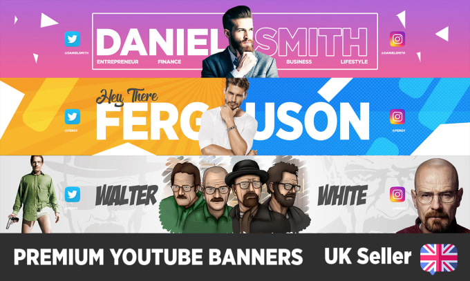 I will design a custom youtube channel banner