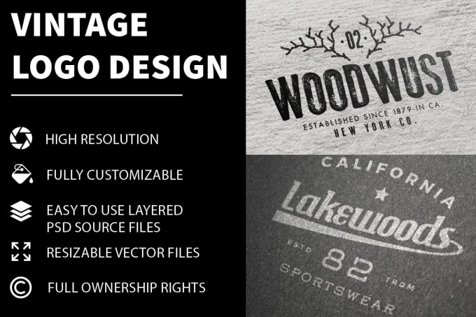 I will design a vintage logo for your business