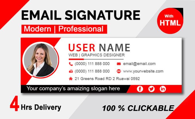 I will design email signature in HTML, clickable email signatures