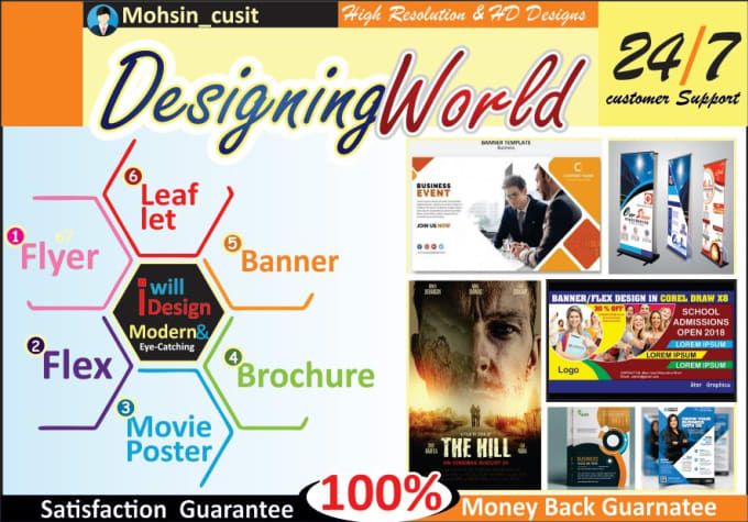 I will design modern flyer, flex, banner, brochure or movie poster