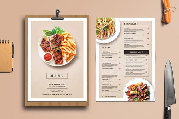 I will design modern menus food in 12h