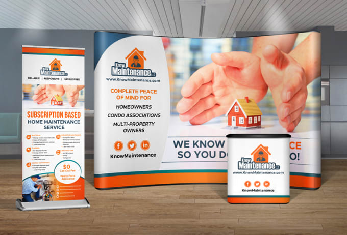 I will design tradeshow, event, expo backdrop or pop up banner