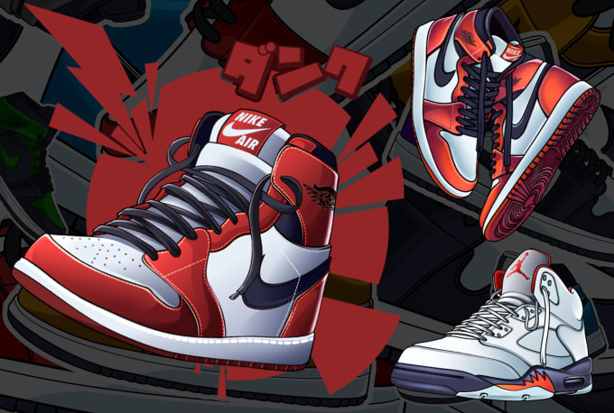 I will draw an awesome illustration of your sneakers