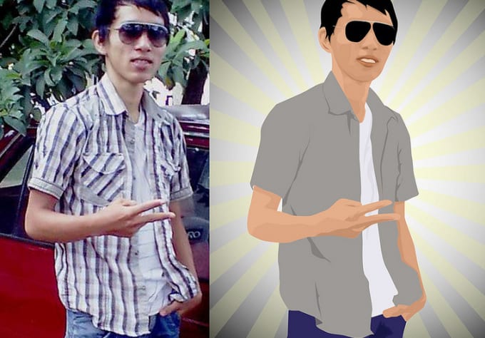 I will illustrate your profile picture as a cartoon with photoshop manually 24 jam