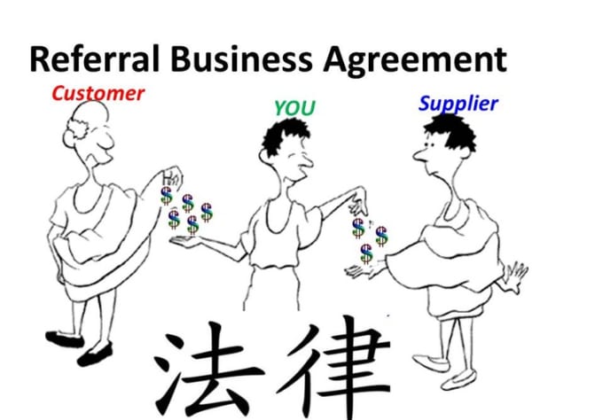 I will provide a simple referral business agreement
