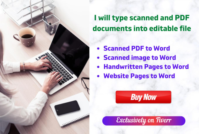I will type scanned and PDF documents into editable file