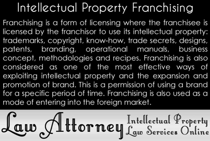 I will assist intellectual property franchise, license, distribution, white label, oem