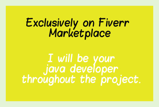 I will be your java developer for different projects