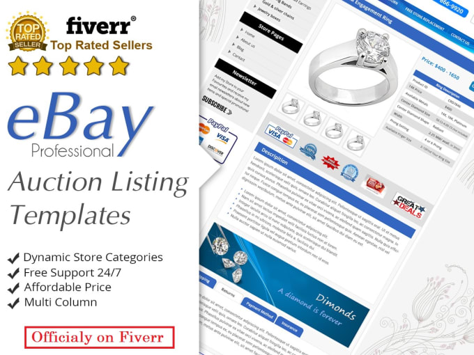 I will build responsive ebay listing template design in html css
