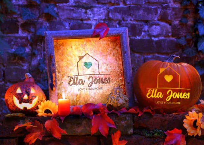 I will carve your logo on a halloween pumpkin for real estate