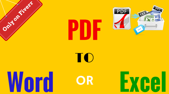 I will convert PDF to word or excel