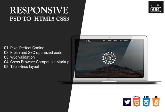 I will convert psd or xd or ai to html or bootstrap responsive