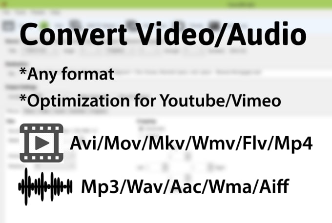 I will convert your audio or video to any format