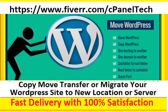 I will copy move transfer or migrate your wordpress site to new location or server