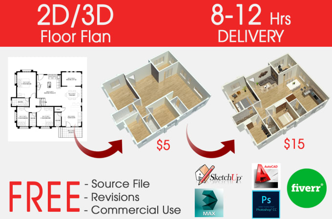 I will create 2d or 3d floorplan