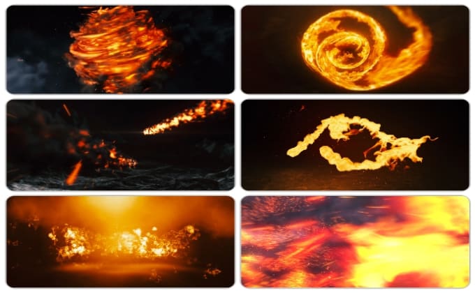 I will create 6 epic and cinematic fire logo intro outro animations
