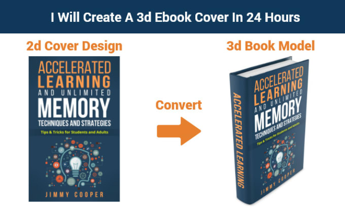 I will create a 3d ebook cover in 24 hours