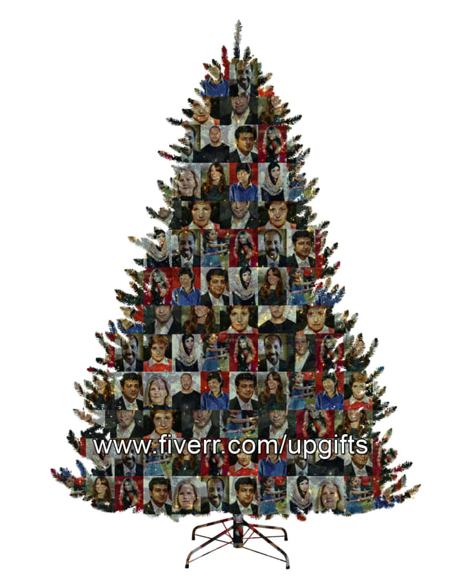 I will create a Family Tree Photo Collage Gift in a Christmas Tree