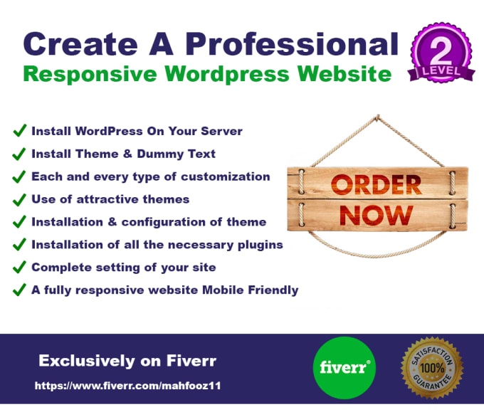 I will create a professional responsive wordpress website