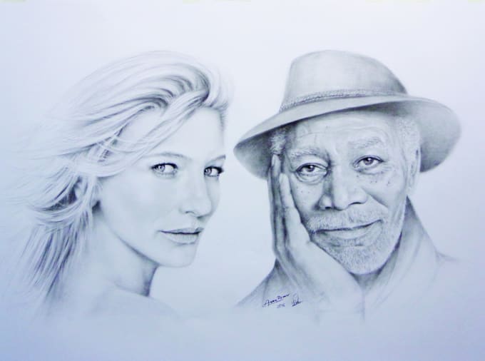 I will create a realistic picture with charcoal