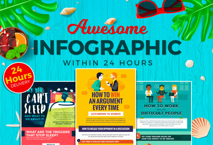 I will create a stunning infographic within 24 hrs