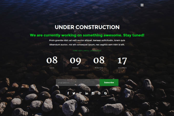 I will create coming soon or under construction landing page for you