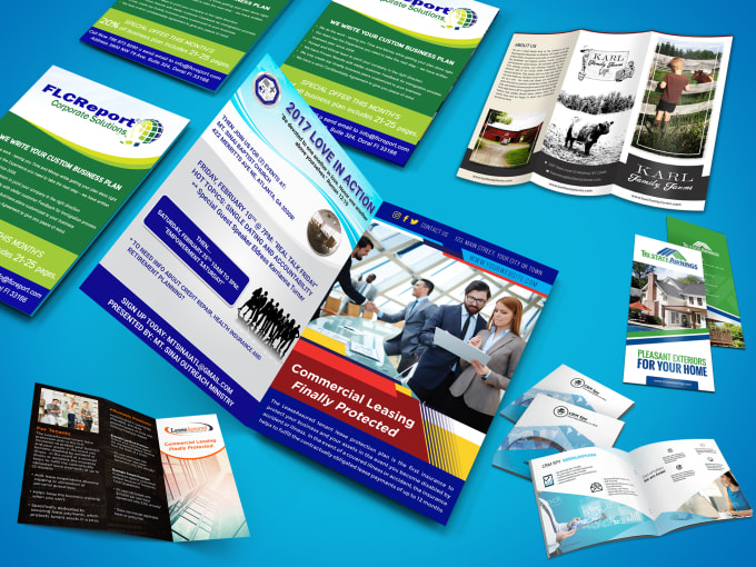 I will create flyer, trifold brochure, multipage brochure