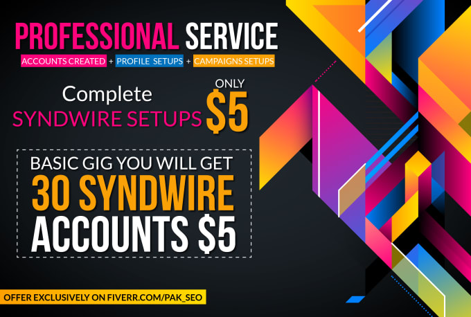 I will create manually complete syndwire accounts setup