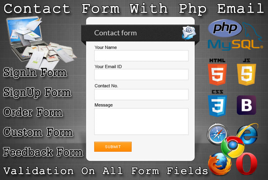 I will create php contact form with validation and  email attachment