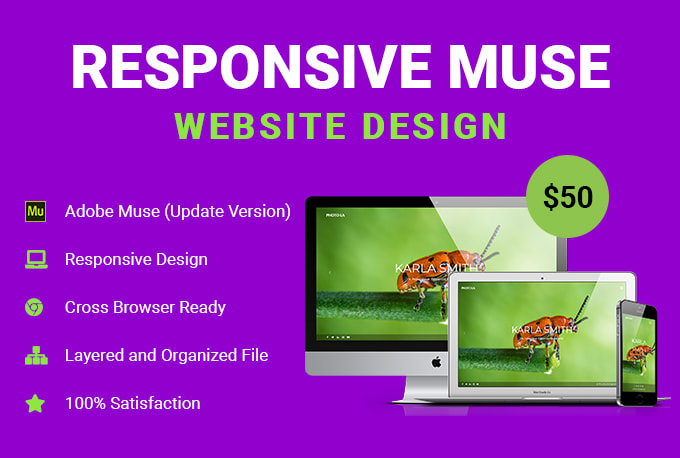 I will create responsive adobe muse website