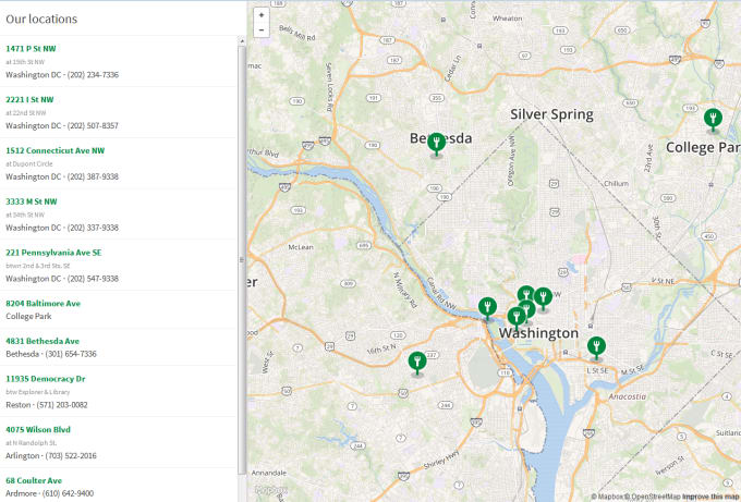 I will create store locator web page with mapbox, leaflet
