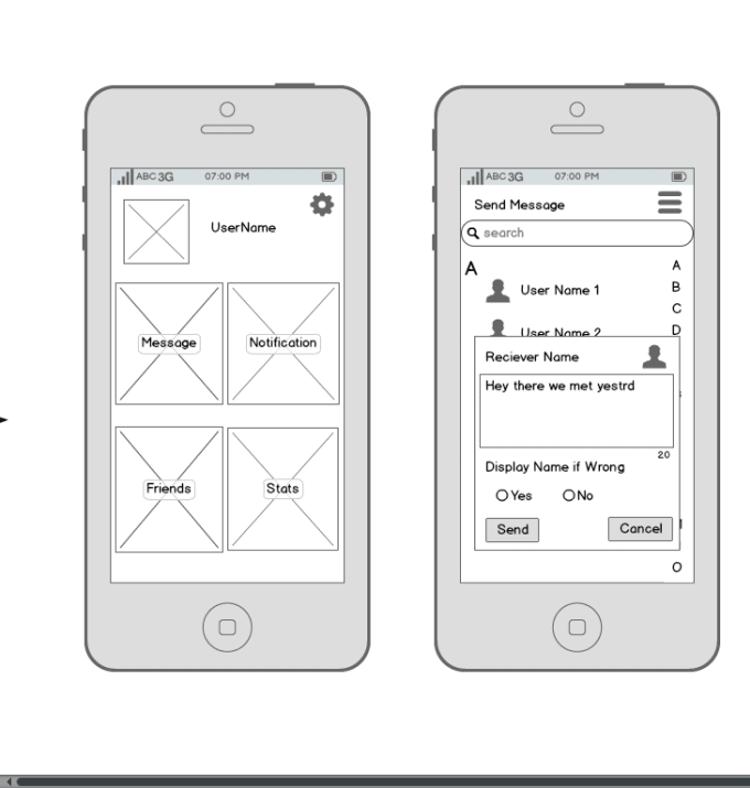 I will create wireframes for your app