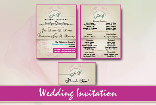I will create you a wedding invitation in your special day