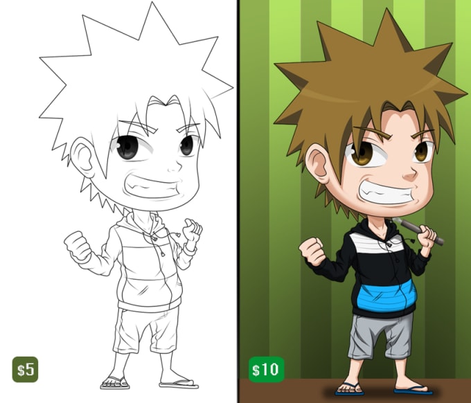 I will create your photo to anime chibi illustration of 24 hours